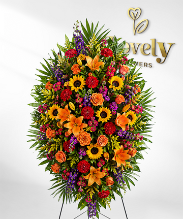 Sunshine Harmony Standing Spray – Lovely Flowers