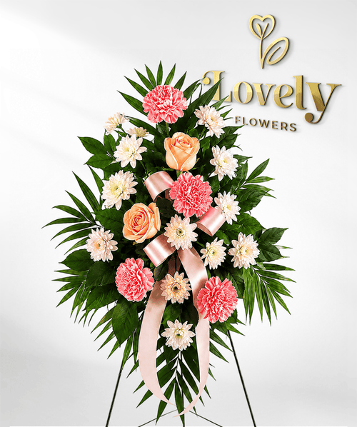 Pink Carnations & Pastel Roses Standing Spray