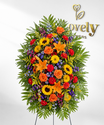 Sunshine Harmony Standing Spray – Lovely Flowers
