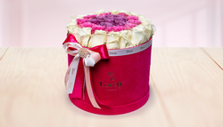 Big Round Box with Mix of Flowers