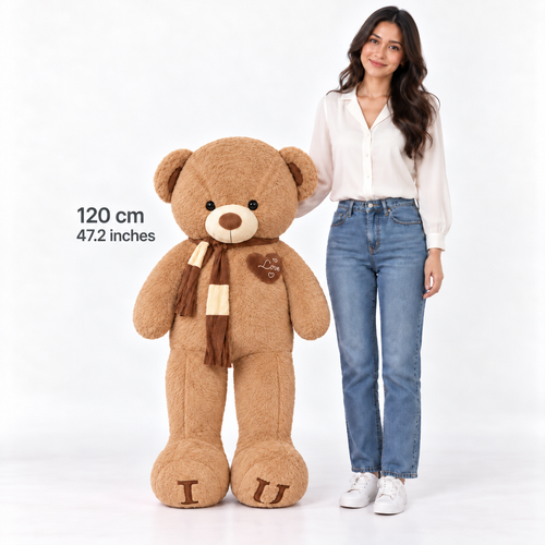 (VBB3) 47" Giant Brown Teddy Bear 120cm – Oversized Love Teddy Bear | Oso de Peluche Gigante Marrón