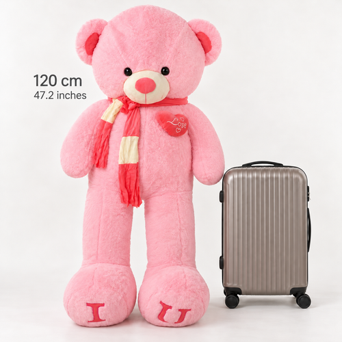 (VBP2) 47" Giant Pink Teddy Bear 120cm – Oversized Love Teddy Bear | Oso de Peluche Gigante Rosado