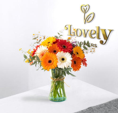 Vibrant Garden Gerbera Vase