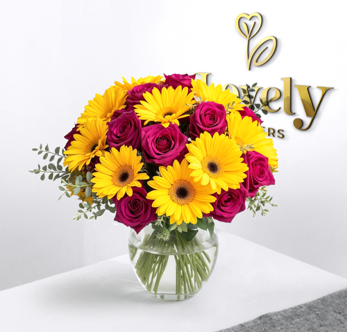 Vibrant Fresh Rose & Gerbera Arrangement