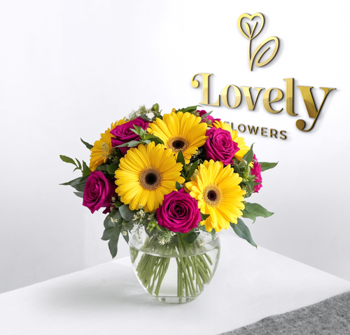 Vibrant Fresh Rose & Gerbera Arrangement