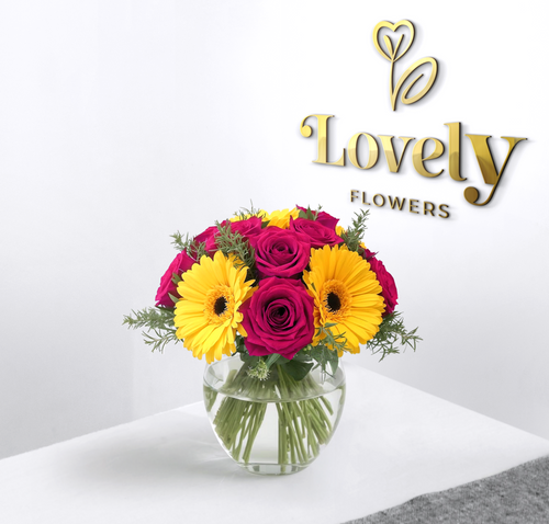 Vibrant Fresh Rose & Gerbera Arrangement