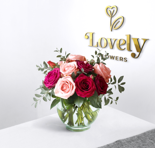 Luxury pastel pink & magenta rose bouquet