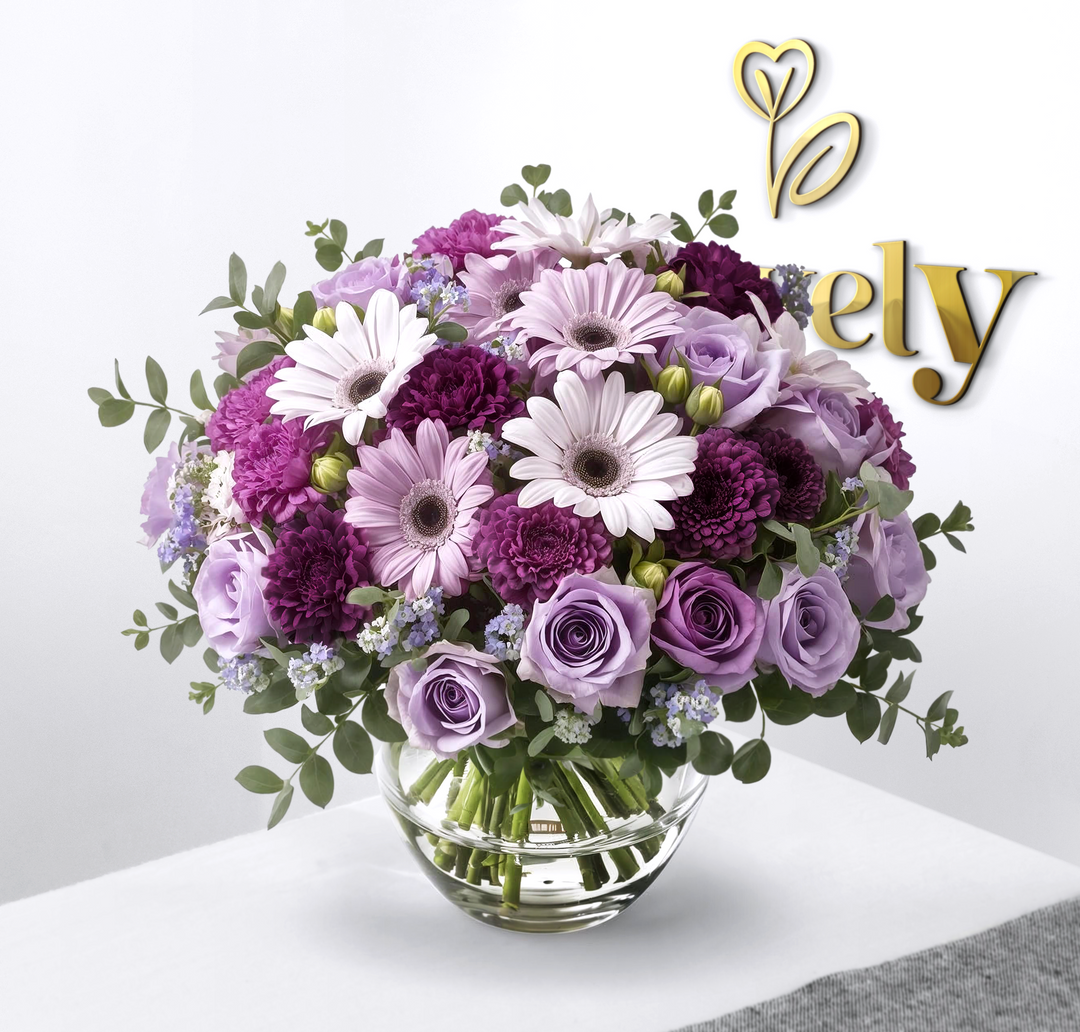 lavender luxury flower arrangement Luxury Purple and Lavender Flower Bouquet Large
