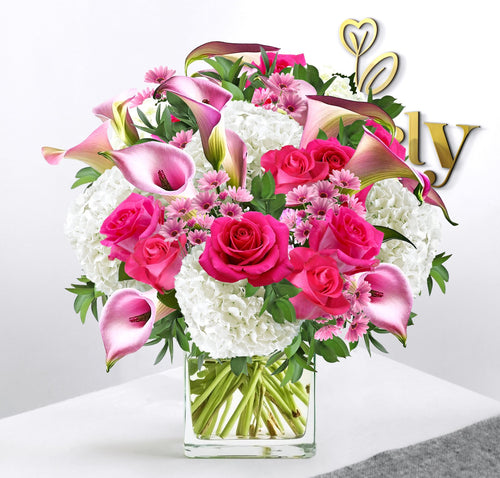 Elegant Pink Calla & Hydrangea Bouquet