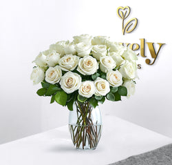 Elegant Pure White Rose Bouquet – Premium Long-Stem Roses