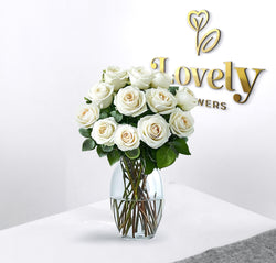 Elegant Pure White Rose Bouquet – Premium Long-Stem Roses