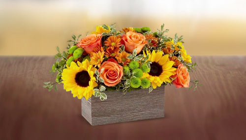 Caja de flores de Acción de Gracias